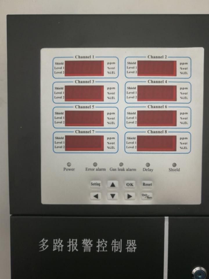 wall mounted 8 channels gas alarm control panel