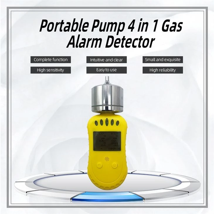 Pump multi H2S CO LEL O2 gas detector